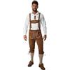 dressforfun Pantaloni Tirolesi al Ginocchio, Oktoberfest, Taglia S | Ricami Sobri e Discreti, Passanti per Cintura e Bretelle Staccabili, Abbinabili con Versatilità Quotidiana, Costumi, Marrone