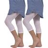 CALZITALY 2 PAIA - LEGGINGS CORTI BAMBINA IN MICROFIBRA | CAPRI BIMBA | 40 DEN | BIANCO, NERO | CALZETTERIA ITALIANA | (12/14 Anni, 2 PAIA - BIANCO)