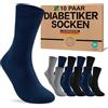 SukModen Calze Diabetiche Uomo Donna, 10 Paia, Senza Elastico | Calze morbide in 97% cotone con polsino comfort e senza cuciture sulle dita; per piedi sensibili ogni giorno.