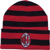 3R SPORT S.R.L. Berretto Milan Ufficiale Cappello in Acrilico rossonero a Righe Ricamato CUFMIRNRI2152