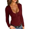 MSIYOW Maglia Manica Lunga Donna Maglie Eleganti Maglietta da Donna Slim Fit Camicetta Casual T-Shirt Maniche Lunghe