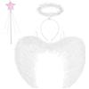 AUYAO Ali d'Angelo, 4PZ Accessori da Angelo, Angelo per Adulti Bambini, Costume Fata Angel Accessori, Ali d'angelo di Piuma Bianche per Feste in Maschera Halloween Carnevale Cosplay Party