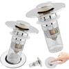 HUZNA 2 Pezzi Tappo Lavandino Bagno Universale, Filtro Scarico Pop-Up in Acciaio Inox 304 con Nucleo in Rame, Tappo Lavabo Anti-Intasamento e Anti-Odore per Bidet e Cucina