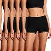 Marvmys Culotte Donna Boxer Cotone Vita Alta con Bordo in Pizzo | Mutandine donna dal taglio boxer con vita alta e bordo in pizzo per una copertura avvolgente e un dettaglio femminile