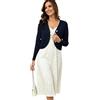 Enjyam Donna Cardigan Elegante Maniche Lunghe Scollo V Bolero Classico Chiusura a Bottoni per Primavera Autunno