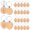 Dadabig Portachiavi in Legno: 12 Quadrifoglio Rotondo e 12 a Forma di Cuore, Portafortuna Trifoglio per Matrimoni e Compleanni