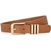 LEACOOLKEY Cintura Donna in Pelle con Fibbia Quadrata Dorata - Elegante per Jeans e Vestiti