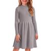 Arshiner Vestito Maglione da Bambina Abito Autunno-Inverno Vestiti per Ragazze Elegante Festa Maniche Lunghe Linea ad A Abito in Maglia per Bambini di età 5-14 Anni