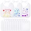 Aolso Diy Bavaglini Bambini, Body a Maniche Corte in 100% Cotone | Set di Gilet Bianco con Bodys a Maniche Corte, Bavaglie Neonato, 22 Stencil e 12 Penne, per Dipingere, Giocare e Mangiare