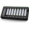 POWEROWL Batterie Ricaricabili AAA, POWEROWL 8 Pezzi 1000 mAh Batterie 1,2V Ni-MH 1200 cicli Alta Capacità con Caricabatterie 8 Slot (Ricarica Rapida USB, Slot Indipendente)