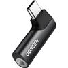 UGREEN Adattatore USB C a Jack 3.5mm per Cuffie 90 Gradi (Nero) | Connettore Type C con DAC Chip Compatibile con iPhone 18 Pro Max 17 Pro Max Air Galaxy S25 Ultra Pixel 9 Xiaomi