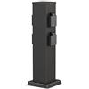 ledscom.de Presa da giardino a colonna POLLY per esterni, IP44, 4 vie, acciaio inox, nero, angolare, 40 cm