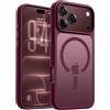 Qasyfanc Magnetica Cover per iPhone 18 Pro Max/iPhone 17 Pro Max | Borgogna Compatibile con MagSafe Custodia Traslucida Opaca Posteriore, Antiurto Anti-impronta Resistente Graffi Case