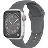 ELETTRONEO C1 Cinturino per Apple Watch Ultra 3 2 49mm, Serie 11 10 46mm, 9 8 7 45mm 41mm, SE 6 5 4 44mm 40mm, 3 2 1 42mm 38mm Donna Uomo Band Bracciale Sport Silicone, Grigio fango vulcanico