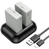 ENEGON Batteria di ricambio (2-Pack) e caricatore rapido doppio per Canon LP-E8 e fotocamera digitale Canon EOS Rebel T2i,T3i,T4i,T5i,EOS 550D,600D, 650D, 700D, Kiss X4, X5, X6, LC-E8E Camera digitale