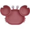 Vicloon Piatto in Silicone con Ventosa per Svezzamento Senza BPA, con Scompartimenti, Adatto a Tavoli e Seggioloni, Rosa Rosso