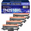 ZIPRINT TN2510XL Confezione risparmio da 4 compatibile con Brother MFC-L2800DW | Resa di 12.000 pagine, Sostitutiva della Brother TN2510XL con MFC-L2827DW HL-2400DWE per aziende con elevati volumi di stampa