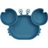 Vicloon Piatto per Bambini in Silicone, Piatto con Ventosa, Svezzamento senza BPA, Piatti Divisi per Bambini Adatto alla Maggior Parte dei Tavoli e Seggioloni, Blu Navy