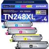 ZIPRINT TN248XL TN-248XL TN248 TN-248 Toner con MFC-L3740CDWE DCP-L3560CDW 4-Pack | Compatibile con Brother MFC-L3740CDW MFC-L3760CDW DCP-L3560CDW DCP-L3520CDWE HL-L3220CWE HL-L3240CDW TN-248CMYK TN-248VAL