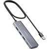 UGREEN Hub USB 3.0 5Gbps Adattatore Sdoppiatore Multipresa per PC | Compatibile con iMac, Mac Mini, XPS 15, PS5 Compatibile con Disco Rigido, Mouse, Tastiera, Chiavetta, Stampante, 60CM