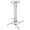 deleyCON Supporto Universale per Proiettore Montaggio a Soffitto +-15° Inclinabile - Ruotabile di 360° - Fino a 13,5 Kg - Altezza Regolabile 380 mm - 580 mm - Gestione dei Cavi - Bianco