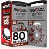 Udivita 80 Batterie Per Apparecchi Acustici Rayovac Extra Misura 312 Marroni | 10 Blister da 8 Pile