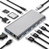 SZPACMATE Hub USB C 12 in 1 Compatible con MacBook Pro/Air | Adapter con 4K HDMI/VGA/3*USB 2.0/USB3.0/USB C Data/PD3.0/Ethernet RJ45, SD/TF, AUX3,5 mm, Compatibile con Dispositivi Tipo C