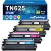 MYCARTRIDGE TN625 Compatibile con Brother TN625 TN625XL per Brother HL-L8430CDW Toner MFC-L8730CDW Toner per TN625 TN-625CMYK (confezione da 4 pezzi 3000/1800 pagine)