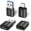 UGREEN Adattatore USB C a USB A 10Gbps 4 Pezzi Tipo A a Tipo C (Nero) | Ricarica Rapida, Data Sync, Compatibile con iPhone 18 Pro Max 17 16 15 Galaxy S26 MacBook Air iPad