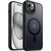 JETech Cover Magnetica Opaca per iPhone 15 Plus, Nero | Compatibile con MagSafe, Retro Traslucido, Custodia Protezione Antiurto Sottile