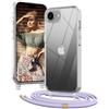 OLEPHY Trasparente Cover con Cordino per iPhone 17e e 16e 6,1'', Viola | Custodia con Regolabile e Rimovibile Collana, Protezione Completa [Antiurto] [AntiGraffio] Case con Laccio Tracolla,