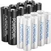 POWEROWL AA AAA Batterie ricaricabili,16 pezzi Ni-MH AA AAA combinate (8 batterie AA da 2800 mAh e 8 batterie AAA da 1000 mAh)