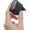 Baseus Enerfill Caricatore USB C 70W, Caricatore Rapido GaN6 a 3 Porte, Alimentatore Compatto per MacBook Air, iPhone 17/16/15 Pro Max, iPad Pro, Galaxy S25/S24, Pixel, Laptop e altro