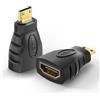 VCE Adattatore Mini HDMI Maschio a HDMI Femmina, Connettore Mini HDMI Placcato Oro, Prolunga HDMI 3D&4K 2 Pezzi