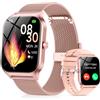 CASCHO Smartwatch Donna,1.85"Orologio Smartwatch Chiamate Bluetoot 2 Cinturini | 120+ Sportive con Contapassi/Sonno/Spo2/Stress/Cardiofrequenzimetro, Notifiche Whatsapp, IP68 Smart Watch per iOS Android