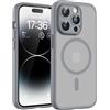 TOCOL Cover Magnetica per iPhone 14 Pro 6,1 Pollic, Compatibile con MagSafe, Protezione Fotocamera Integrata, Custodia Antiurto Traslucida Opaca, Titanio Grigio