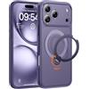 TOCOL Cover per iPhone 17 Pro con Supporto Girevole a 360°, Lilla Viola | Compatibile con MagSafe, Protezione Completa Fotocamera, Custodia Sottile Traslucida Opaca Antiurto Militare