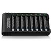 POWEROWL Batterie Ricaricabili AA, POWEROWL 8 Pezzi 2800 mAh Batterie 1,2V Ni-MH 1200 cicli Alta Capacità con Caricabatterie 8 Slot (Ricarica Rapida USB, Slot Indipendente)