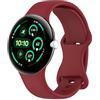 MELEJIA Cinturino Silicone Compatibile con Google Pixel Watch 4 41mm/3 41mm/Watch 2/1, Ricambio Cinturino, Regolabile Sportiva Cinturini-Rosso