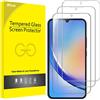 JETech Pellicola Protettiva per Samsung Galaxy A34, 3 Pezzi | HD Trasparente, Compatibile con Face ID, Vetro Temperato Antigraffio