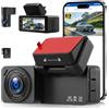 Rimoody Dashcam 4K con GPS, Doppia Telecamera Auto 3.16 Pollici, 4K Frontale + 2.5K Posteriore, WiFi, Visione Notturna, Angolo 170°, Registrazione Ciclica, G-Sensor, Include Scheda 64GB