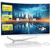 SZTPS PC Desktop Computer All in One FHD da 23,8", Processore i5-12450H 8 core, 16 GB RAM, SSD da 256 GB, WiFi, Bluetooth, Tastiera e Mouse Cablati, PC Windows 11 Pro (Pannello Curvo)