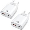 Yosou 2 Pack Caricatore USB C, 20W Ricarica Rapido Presa Spina USBC Alimentatore Type C Multiplo Carica Batterie Caricabatterie Caricatore per iPhone 16 15 14 13 12 11 Pro Max Samsung S24 S23 iPad Cellulare