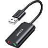 UGREEN Scheda Audio USB Esterna Adattatore Jack 3,5mm | per Cuffie Microfono Stereo Casse Adapter Aux Compatibile con Windows PC PS5 4 Macbook Linux Altoparlanti Amplificatore