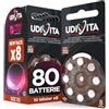 Udivita 80 Batterie Per Apparecchi Acustici Udivita - Marroni Misura 312 - Tecnologia Phono Pulse - 10 Blister da 8 Pile