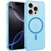 XTCASE Cover Magnetica per iPhone 16 Pro Max Compatibile con MagSafe, Opaca Blu | Custodia Satinato Traslucida, Ultra Sottile Protettiva Antiurto, Antigraffio Anti-impronte, PC Rigido Ultra Hybrid Bumper