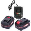 HHiMXPO 2x 20V 4.5Ah Li-Ion Batteria e 1x 21V 2.4Amp Caricatore Rapido Compatibile con Parkside 20V Utensili elettrici senza fili