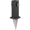 ledscom.de Colonna di presa da giardino Polly con picchetto a terra per esterni, IP44, a 2 ingressi, in acciaio inox, angolare, nero, 27cm