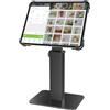 AboveTEK Supporto Chiosco Antifurto per iPad, Rotazione 360° e Altezza Regolabile 21-34 cm, Acciaio e Alluminio Resistente, per Tablet da 9.7"-13", Supporto di Sicurezza POS per Uso Commerciale-Nero
