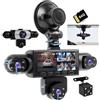 Realdio Dash Cam Auto 5 Canali 1080P Fronte e Retro, Grandangolo | Schermo IPS 3,16 Pollici, Scheda SD 64 GB, Visione Notturna e Registrazione in Loop per Sorveglianza Multivista